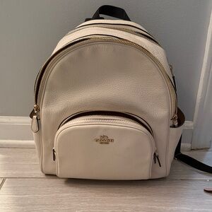 Coach Ivory Backpack with Gold Details